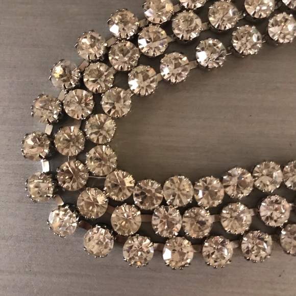 Diamond Silver Triple Strand Tennis Bracelet - Picture 2 of 5